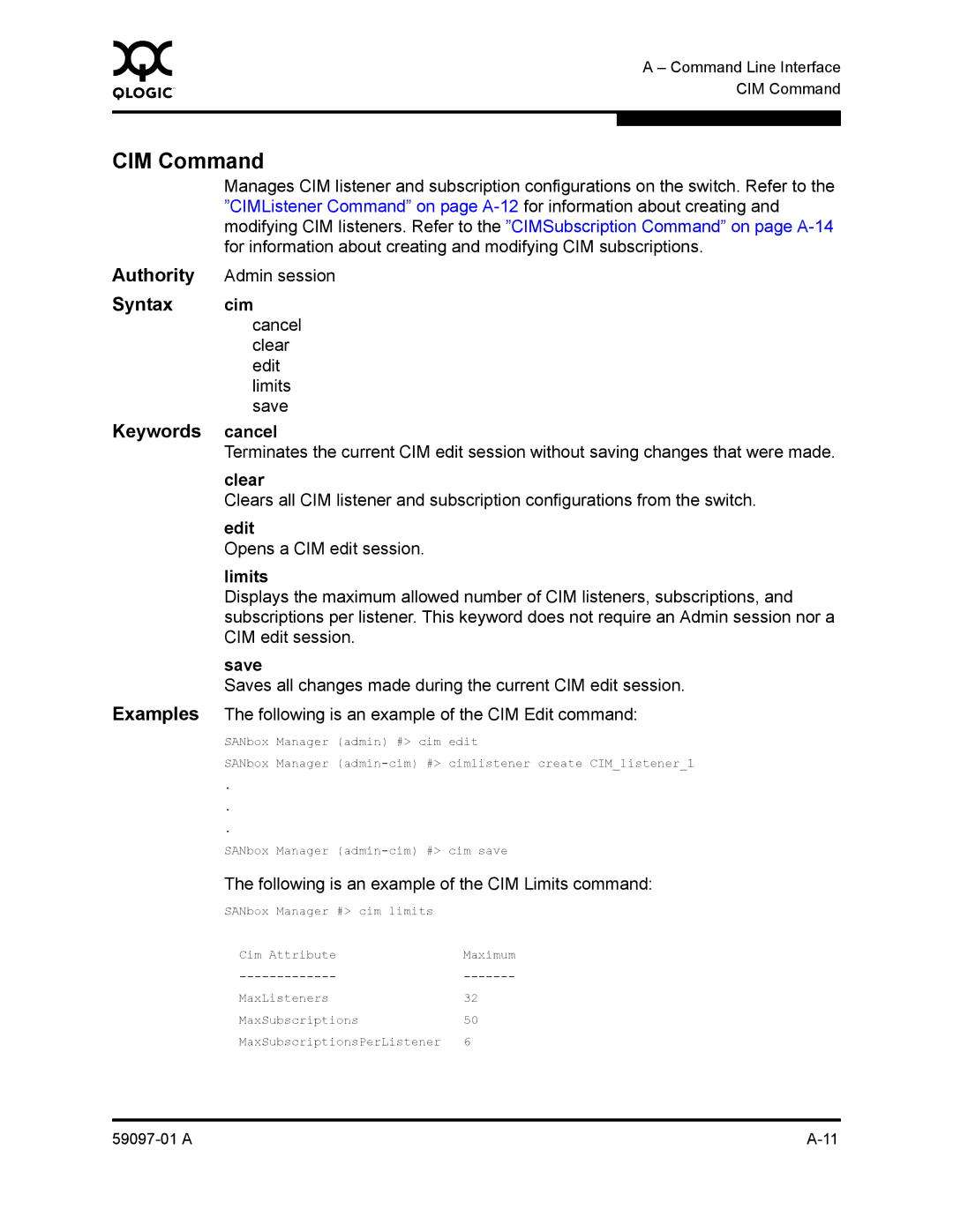 Sun Microsystems 5602 manual CIM Command 