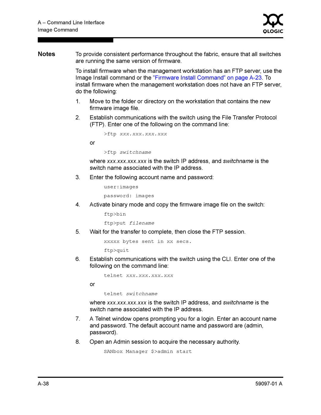 Sun Microsystems 5602 manual Ftp Ftp switchname 