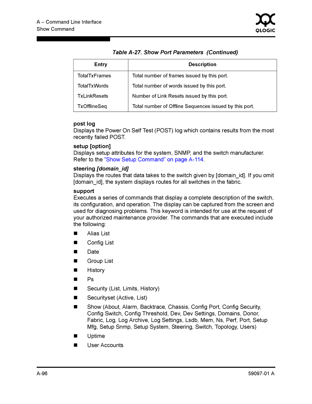 Sun Microsystems 5602 manual Post log, Steering domainid 