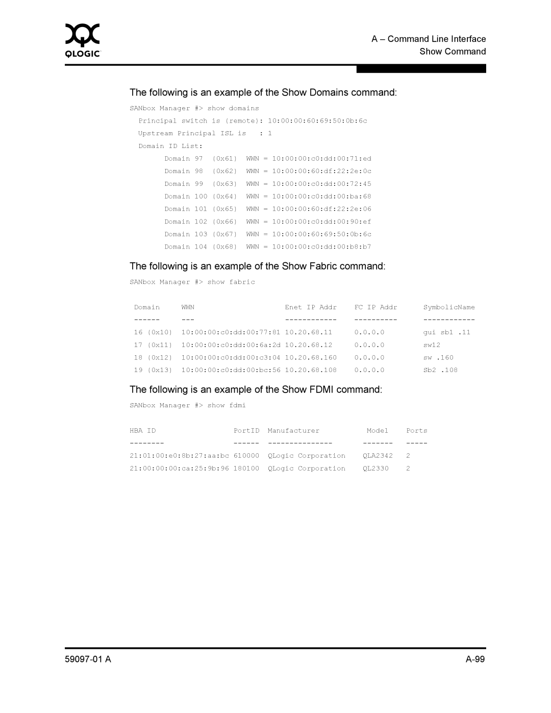 Sun Microsystems 5602 manual Following is an example of the Show Domains command 