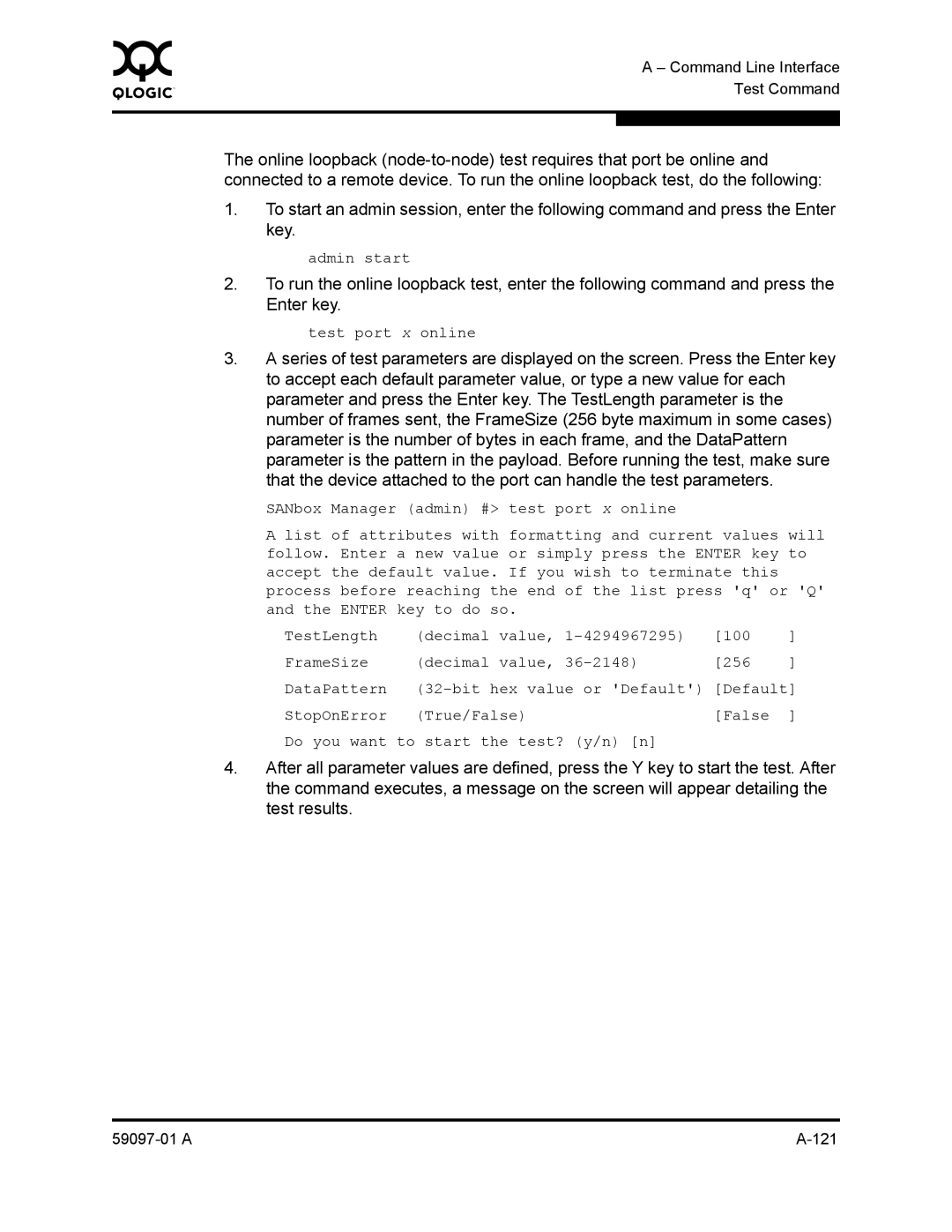 Sun Microsystems 5602 manual Test port x online 