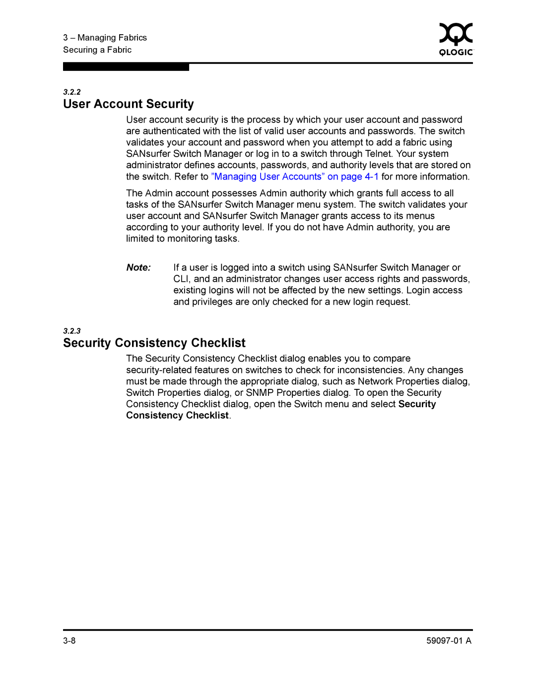 Sun Microsystems 5602 manual User Account Security, Security Consistency Checklist 