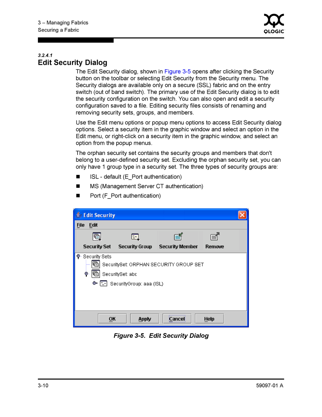 Sun Microsystems 5602 manual Edit Security Dialog 