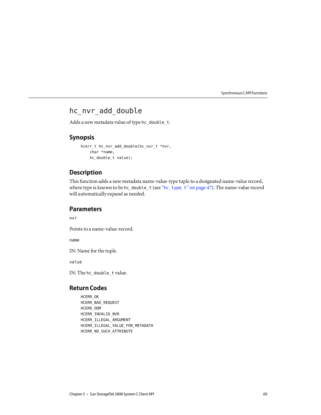 Sun Microsystems 5800 manual Hcnvradddouble 