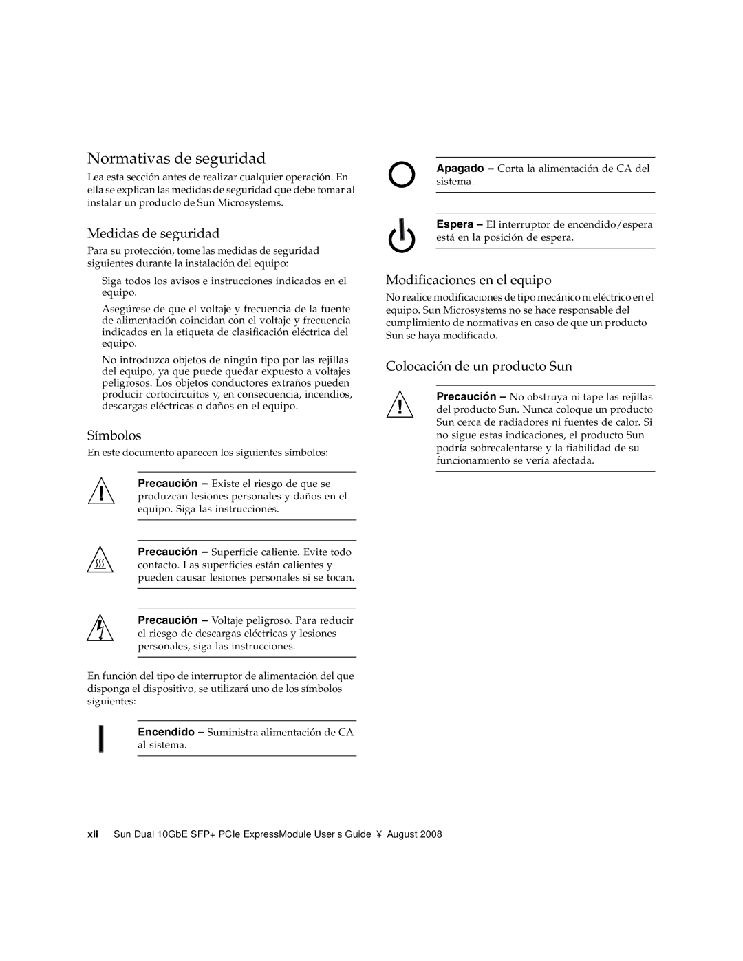 Sun Microsystems 5945532 manual Normativas de seguridad 