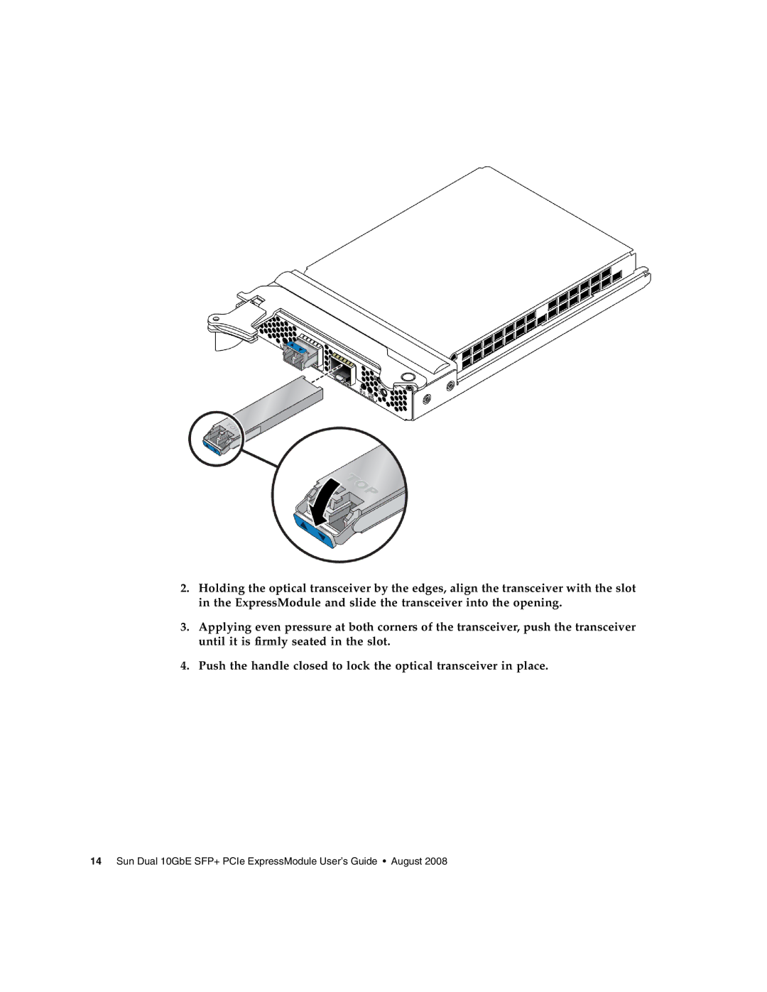 Sun Microsystems 5945532 manual Sun Dual 10GbE SFP+ PCIe ExpressModule User’s Guide August 