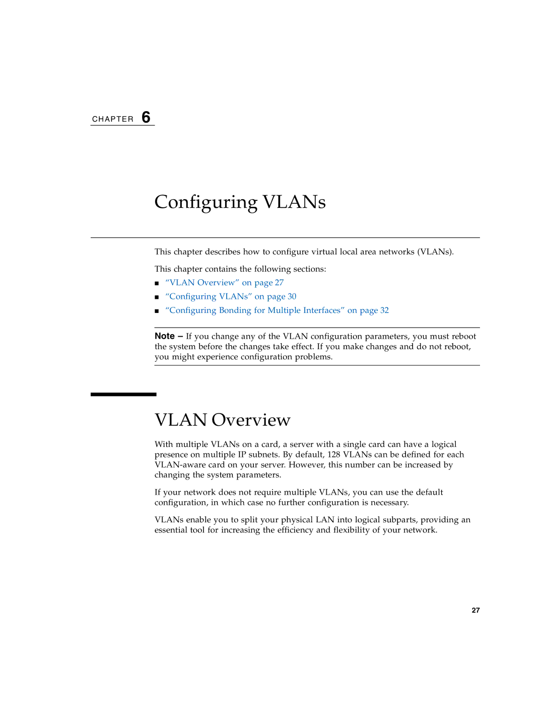 Sun Microsystems 5945532 manual Configuring VLANs, Vlan Overview 