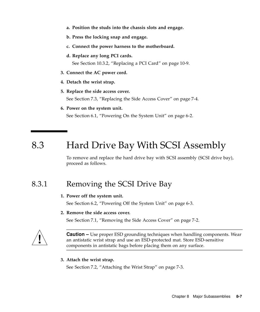 Sun Microsystems 60 service manual Hard Drive Bay With Scsi Assembly, Removing the Scsi Drive Bay 