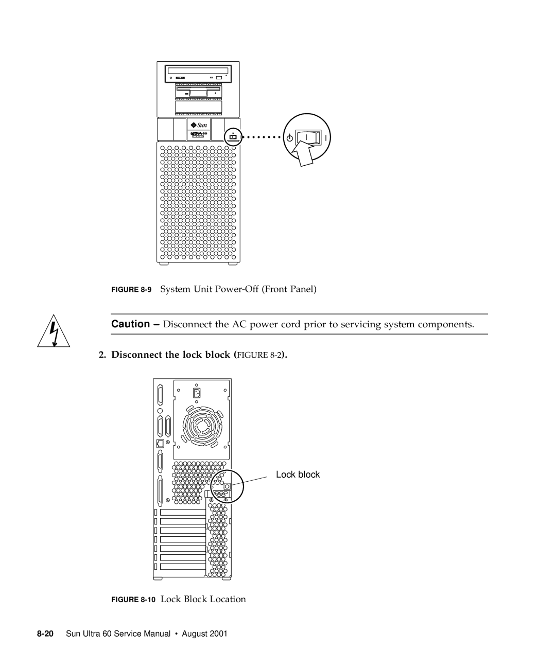 Sun Microsystems 60 service manual 9System Unit Power-Off Front Panel 