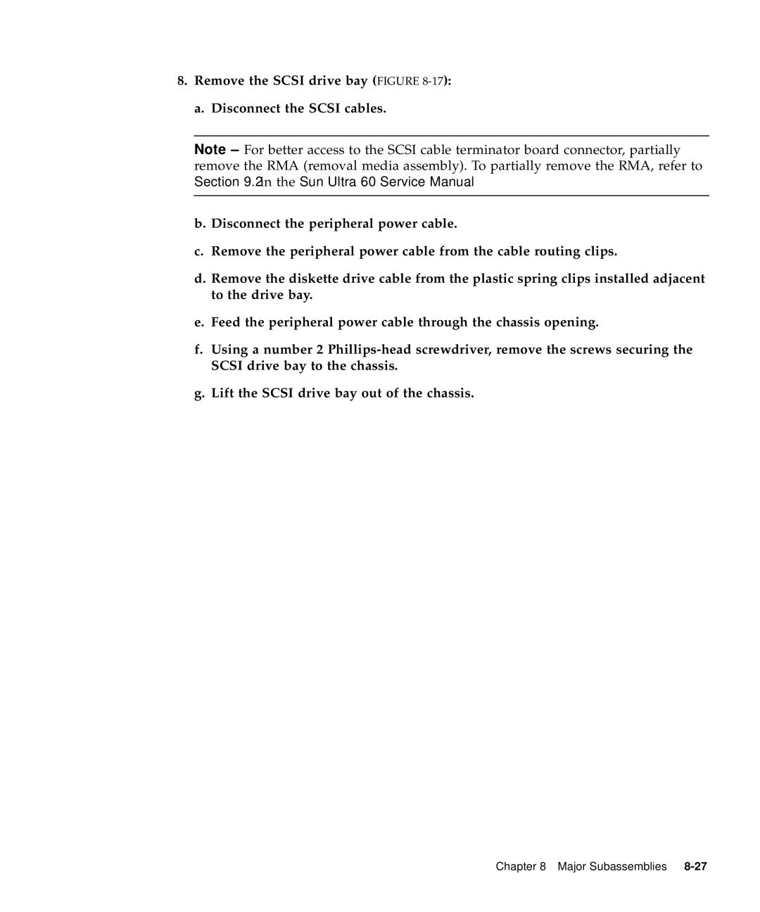 Sun Microsystems 60 service manual Major Subassemblies 