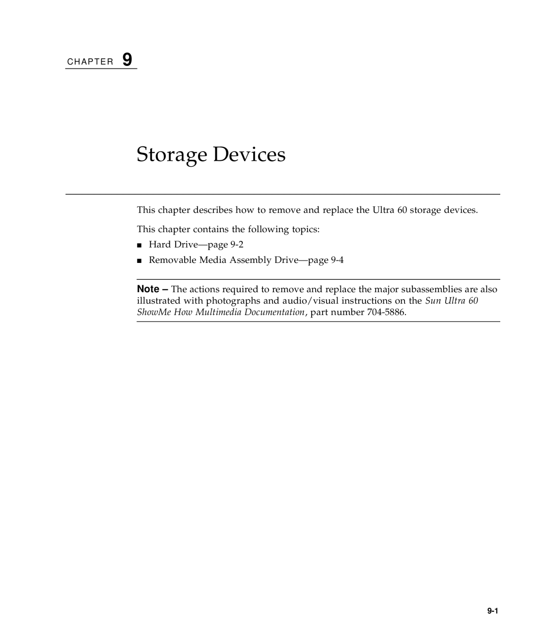 Sun Microsystems 60 service manual Storage Devices 