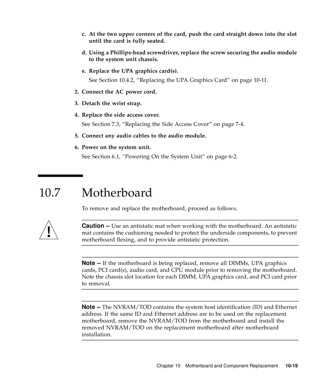 Sun Microsystems 60 service manual Motherboard 