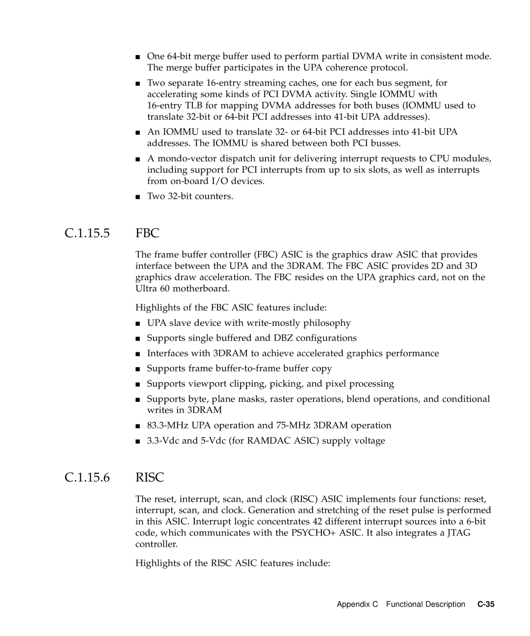 Sun Microsystems 60 service manual 15.5 FBC, Risc 