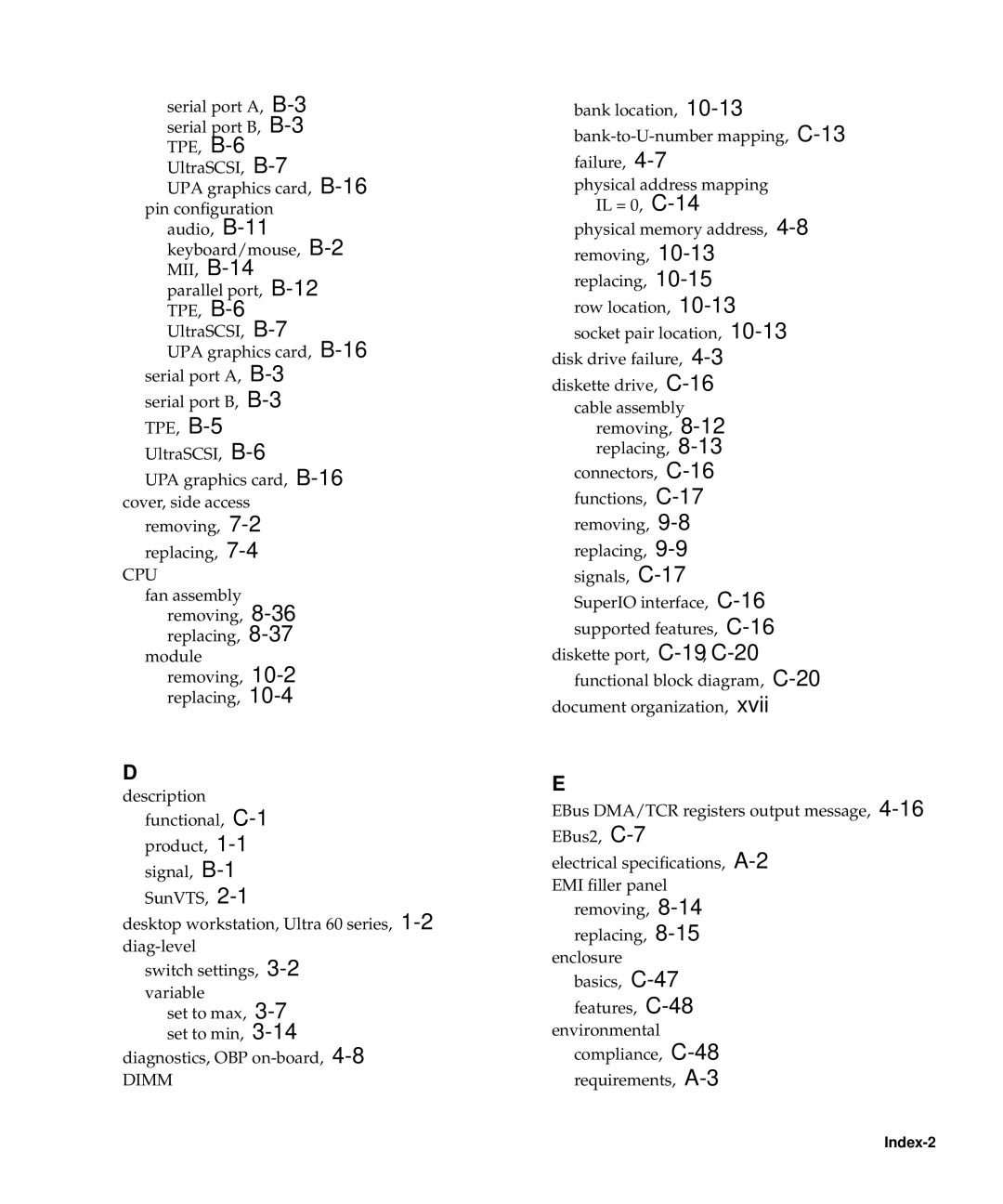 Sun Microsystems 60 service manual Cpu 