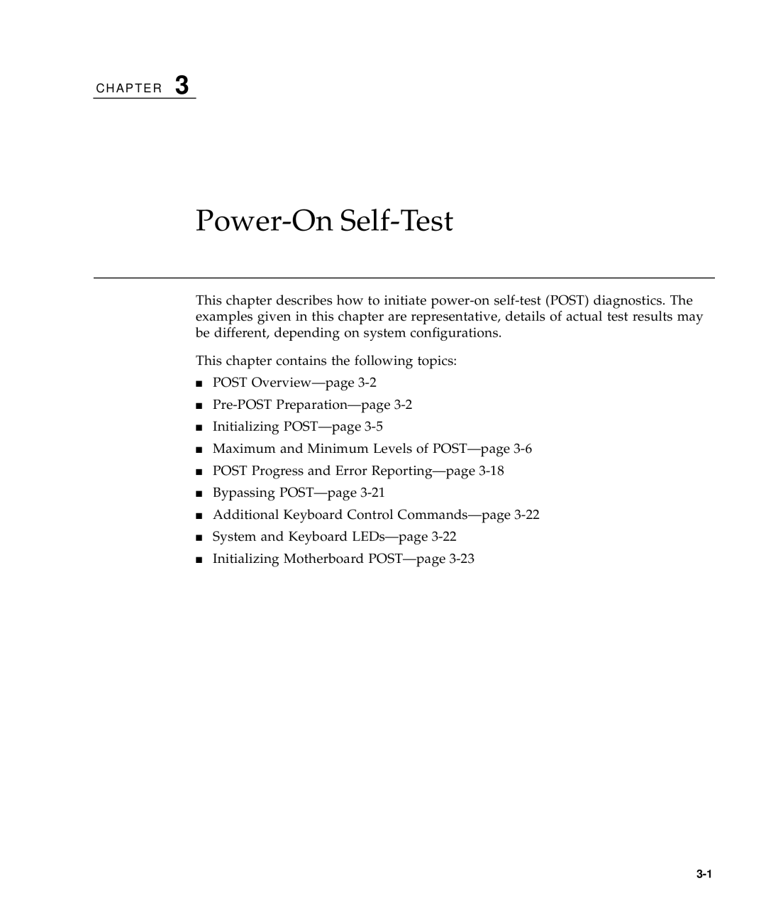 Sun Microsystems 60 service manual Power-On Self-Test 