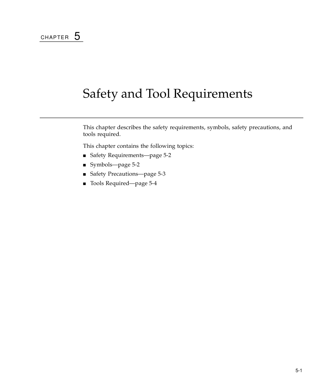 Sun Microsystems 60 service manual Safety and Tool Requirements 