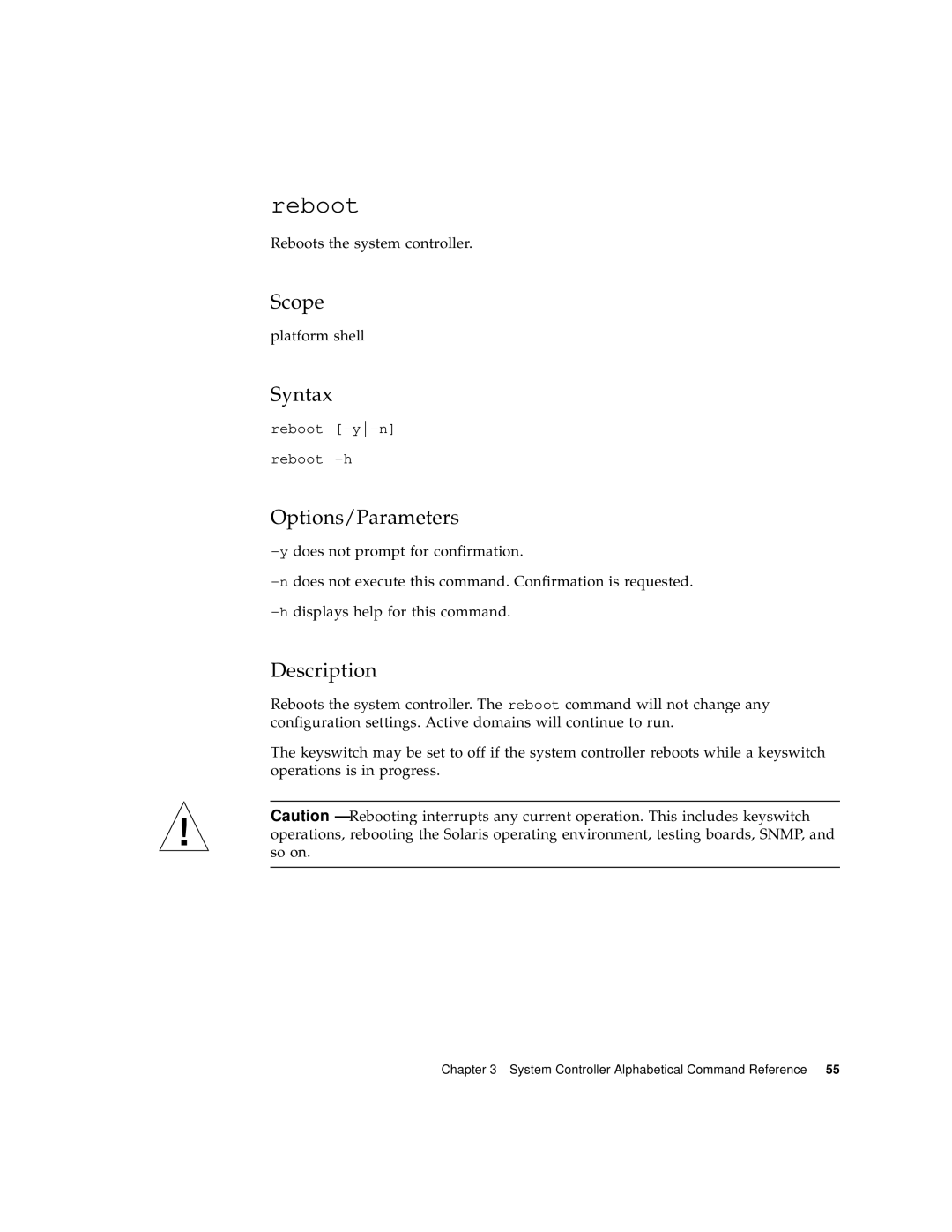 Sun Microsystems 6800/4810/4800/3800 manual Reboot 