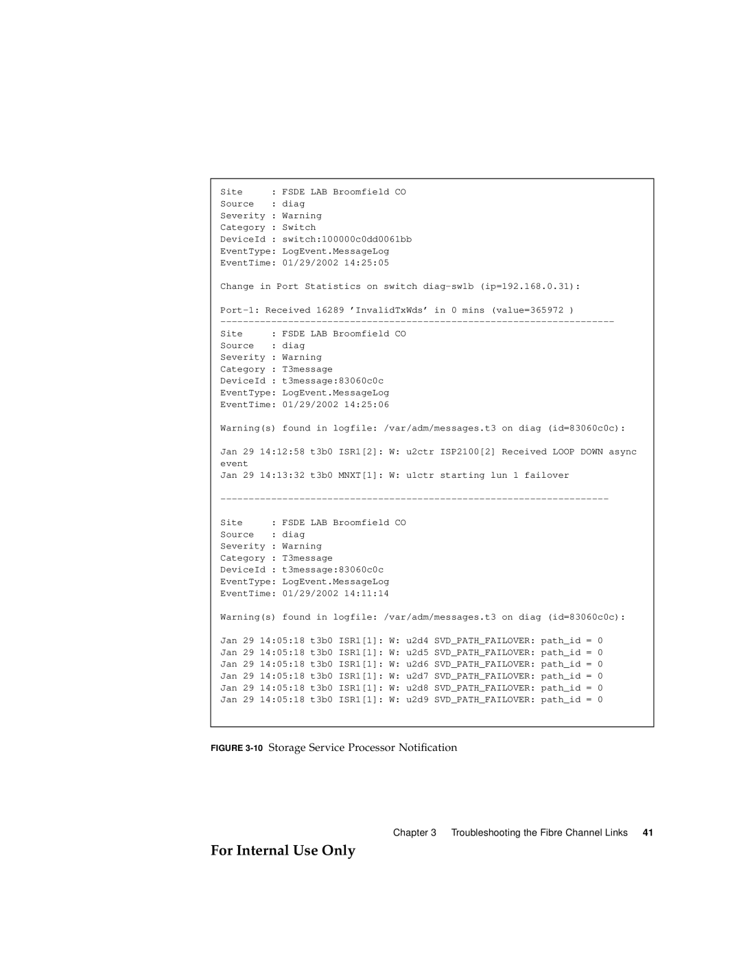 Sun Microsystems 3900 Series, 6900 Series manual 10Storage Service Processor Notification 