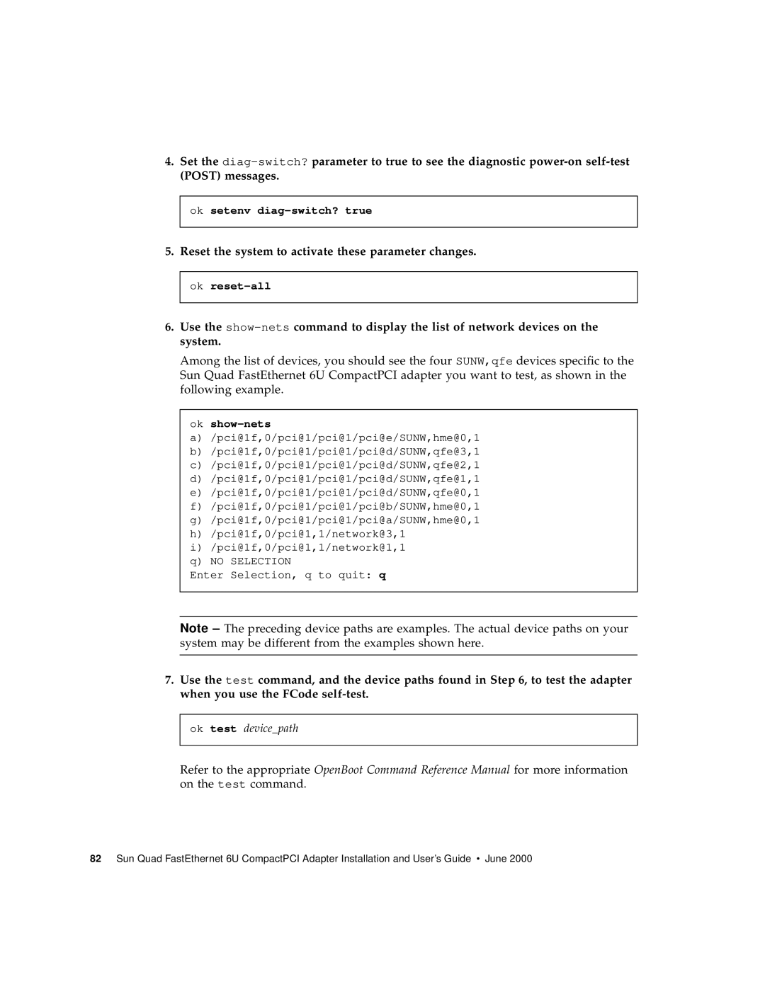 Sun Microsystems 6U manual Reset the system to activate these parameter changes 