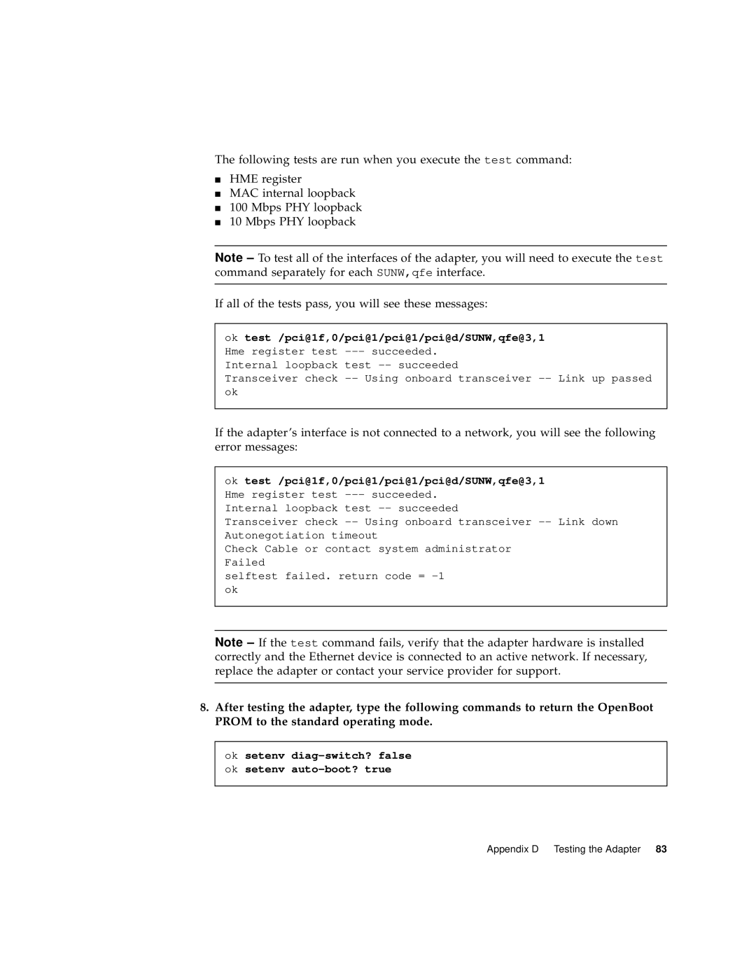 Sun Microsystems 6U manual Ok setenv diag-switch? false ok setenv auto-boot? true 