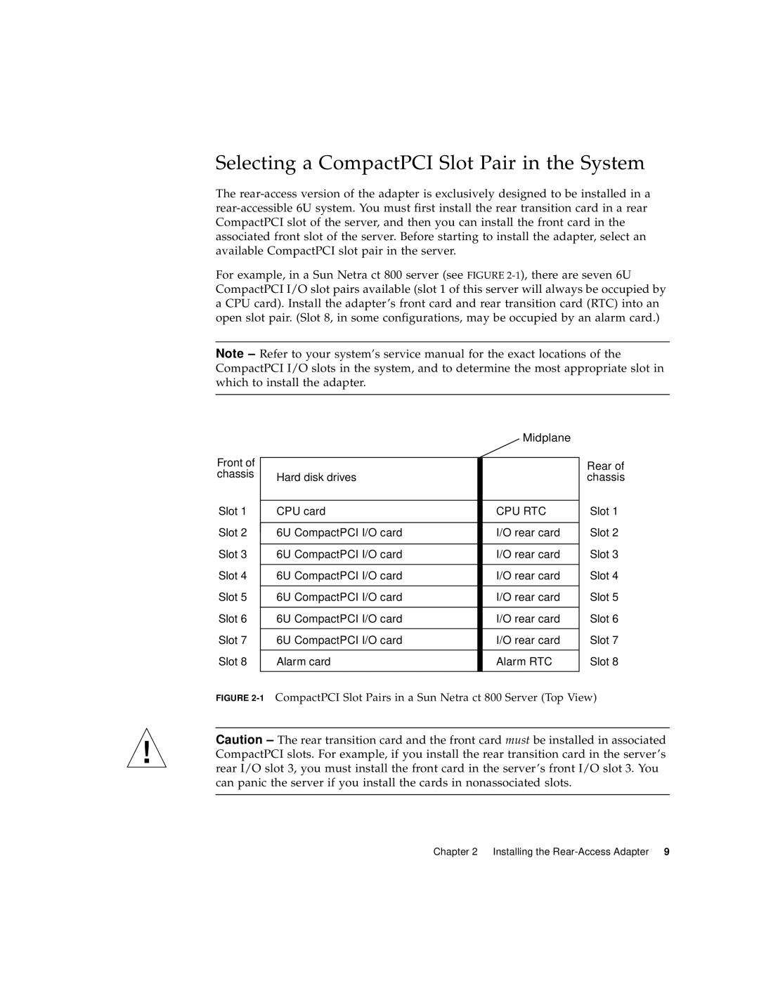 Sun Microsystems 6U manual Selecting a CompactPCI Slot Pair in the System 