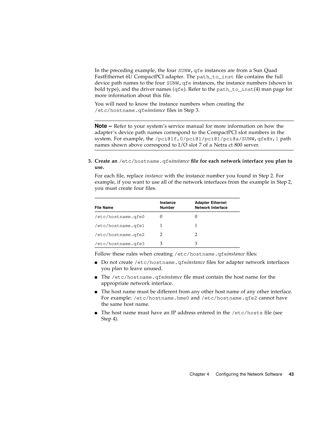 Sun Microsystems 6U manual Configuring the Network Software 