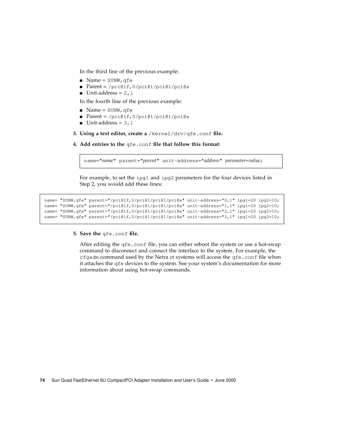 Sun Microsystems 6U manual Save the qfe.conf file 