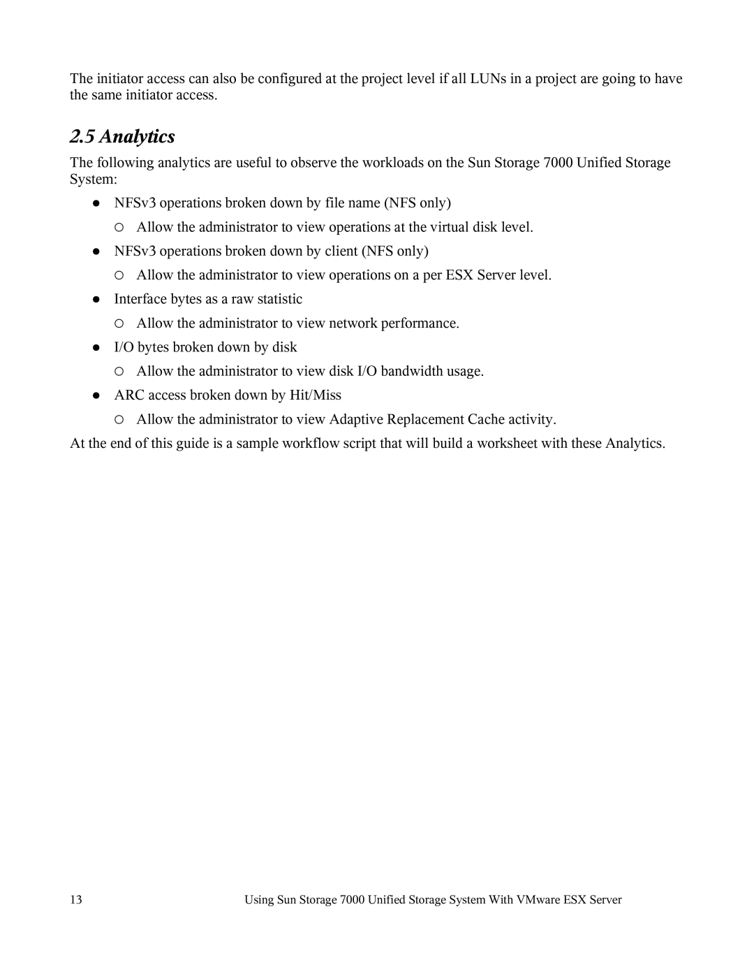 Sun Microsystems 7000 manual Analytics 