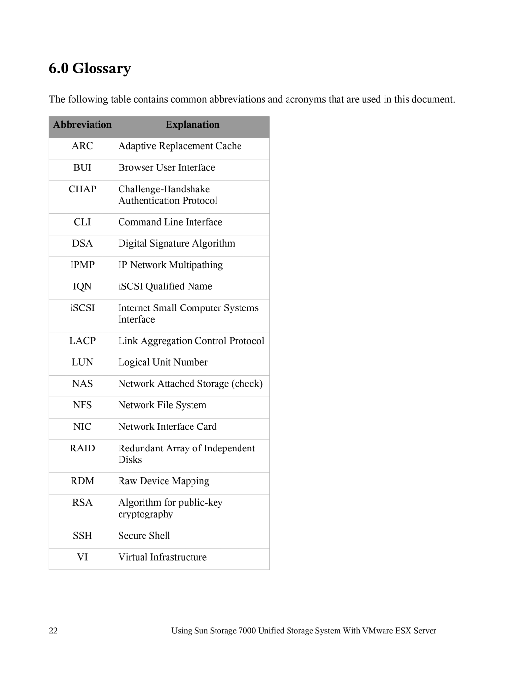 Sun Microsystems 7000 manual Glossary, Explanation 