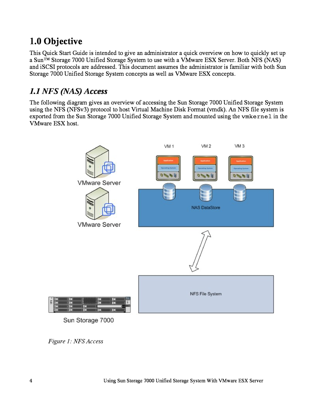 Sun Microsystems 7000 manual Objective, NFS NAS Access, NFS Access 