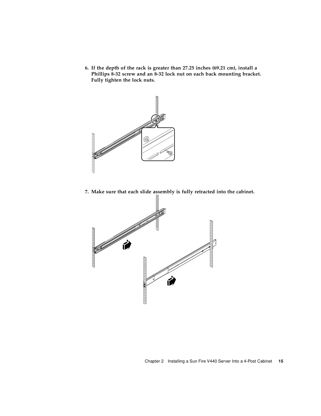 Sun Microsystems 816-7727-10 manual Installing a Sun Fire V440 Server Into a 4-Post Cabinet 