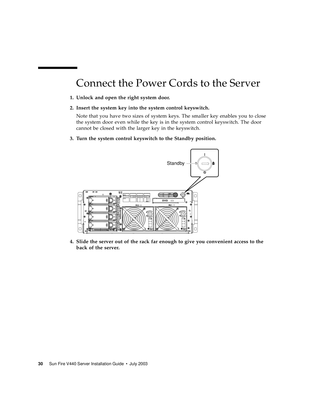 Sun Microsystems 816-7727-10 manual Connect the Power Cords to the Server 
