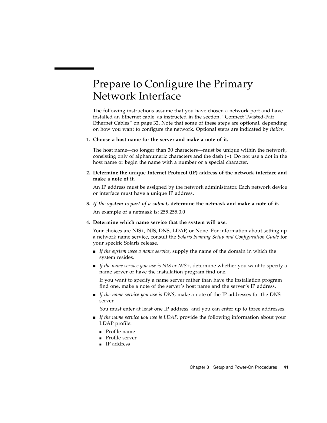 Sun Microsystems 816-7727-10 manual Prepare to Configure the Primary Network Interface 