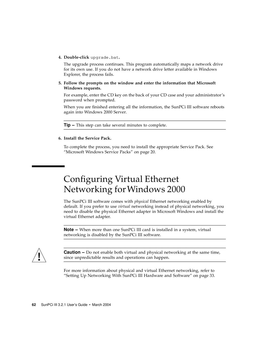 Sun Microsystems 817-3630-11 manual Configuring Virtual Ethernet Networking for Windows 