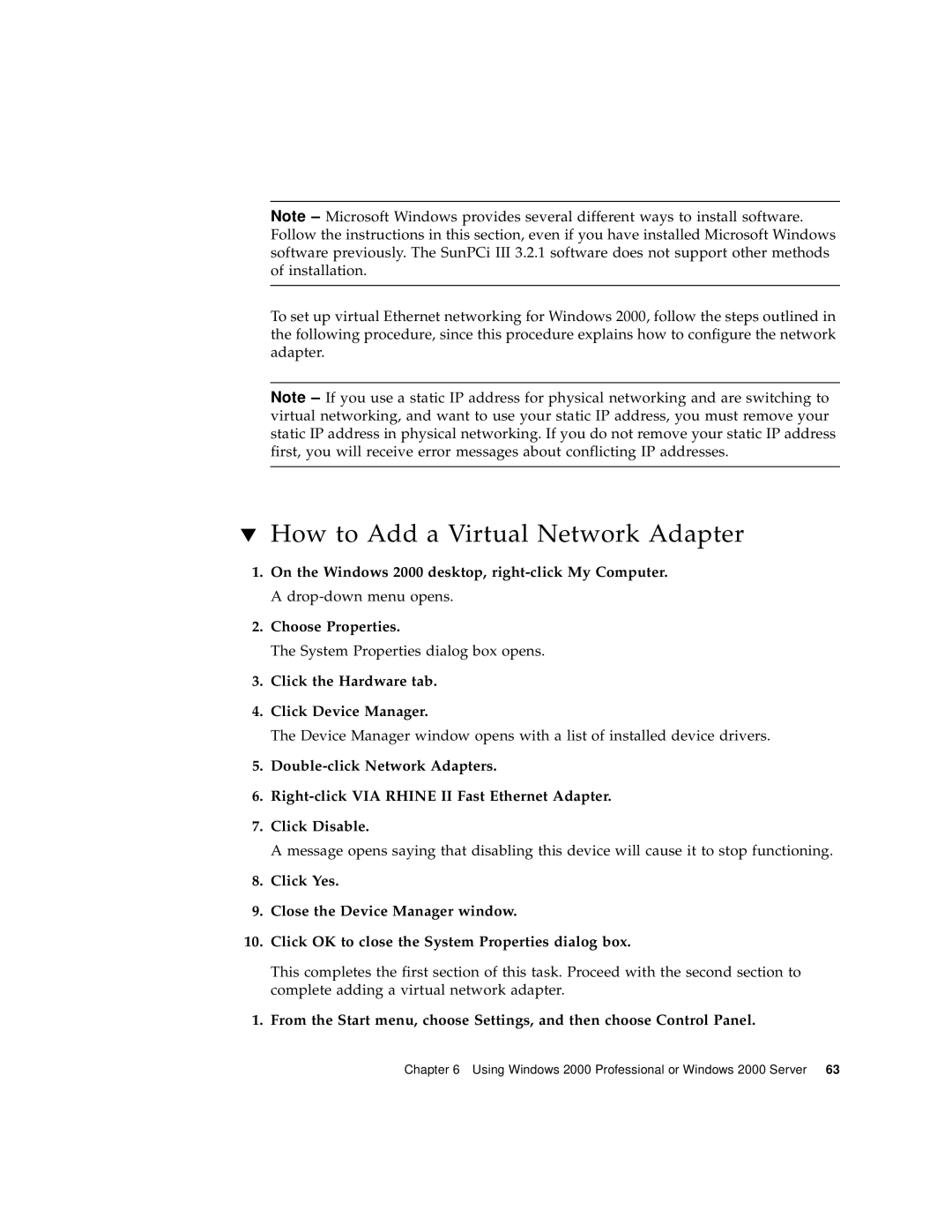 Sun Microsystems 817-3630-11 manual How to Add a Virtual Network Adapter 