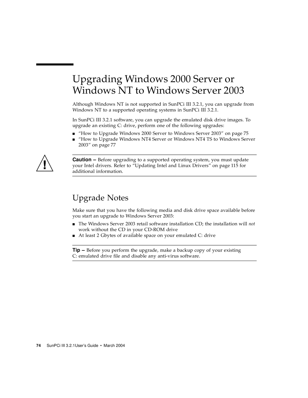 Sun Microsystems 817-3630-11 manual Upgrade Notes 