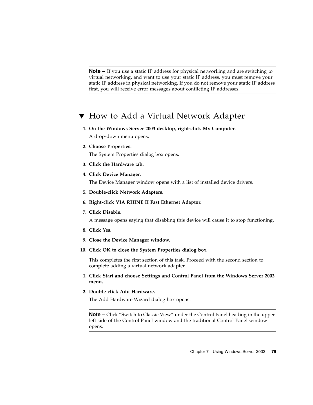 Sun Microsystems 817-3630-11 manual How to Add a Virtual Network Adapter 