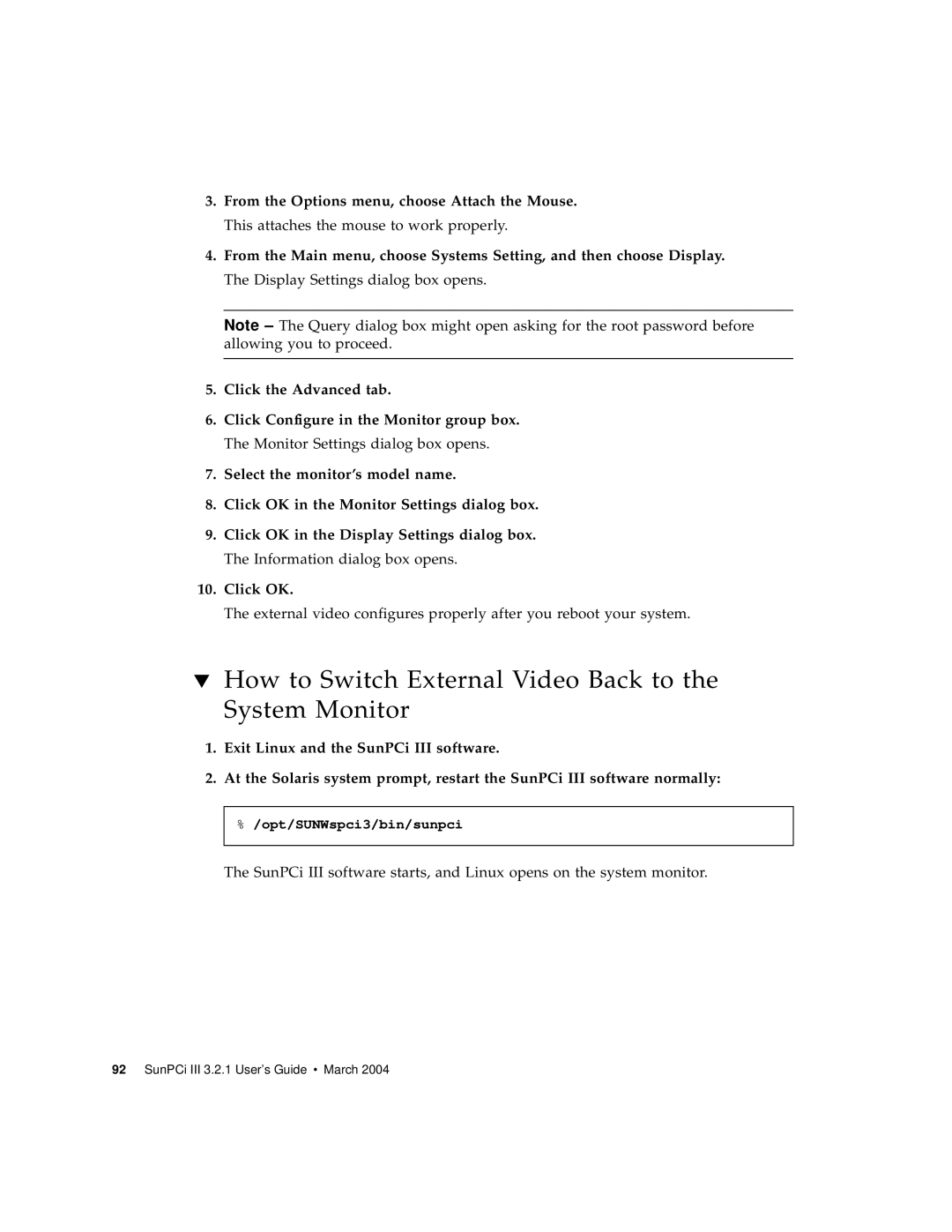 Sun Microsystems 817-3630-11 manual How to Switch External Video Back to the System Monitor 