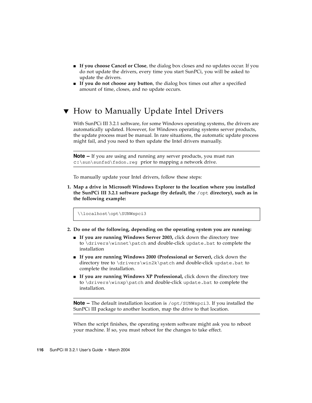 Sun Microsystems 817-3630-11 manual How to Manually Update Intel Drivers 