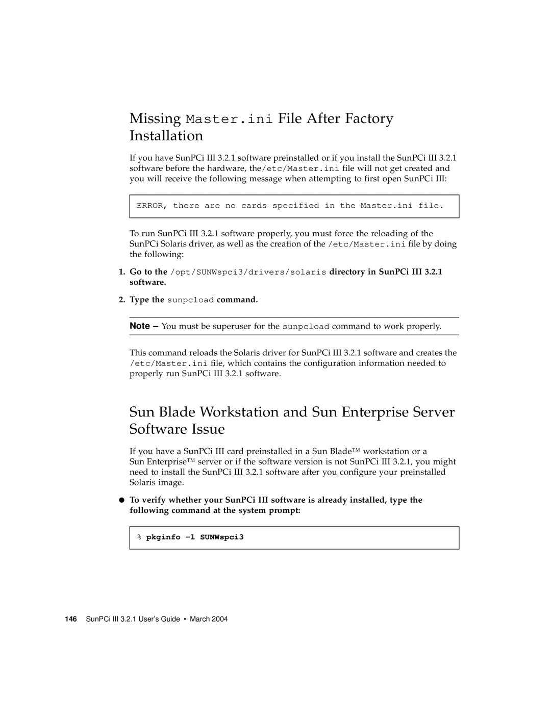 Sun Microsystems 817-3630-11 manual Missing Master.ini File After Factory Installation 