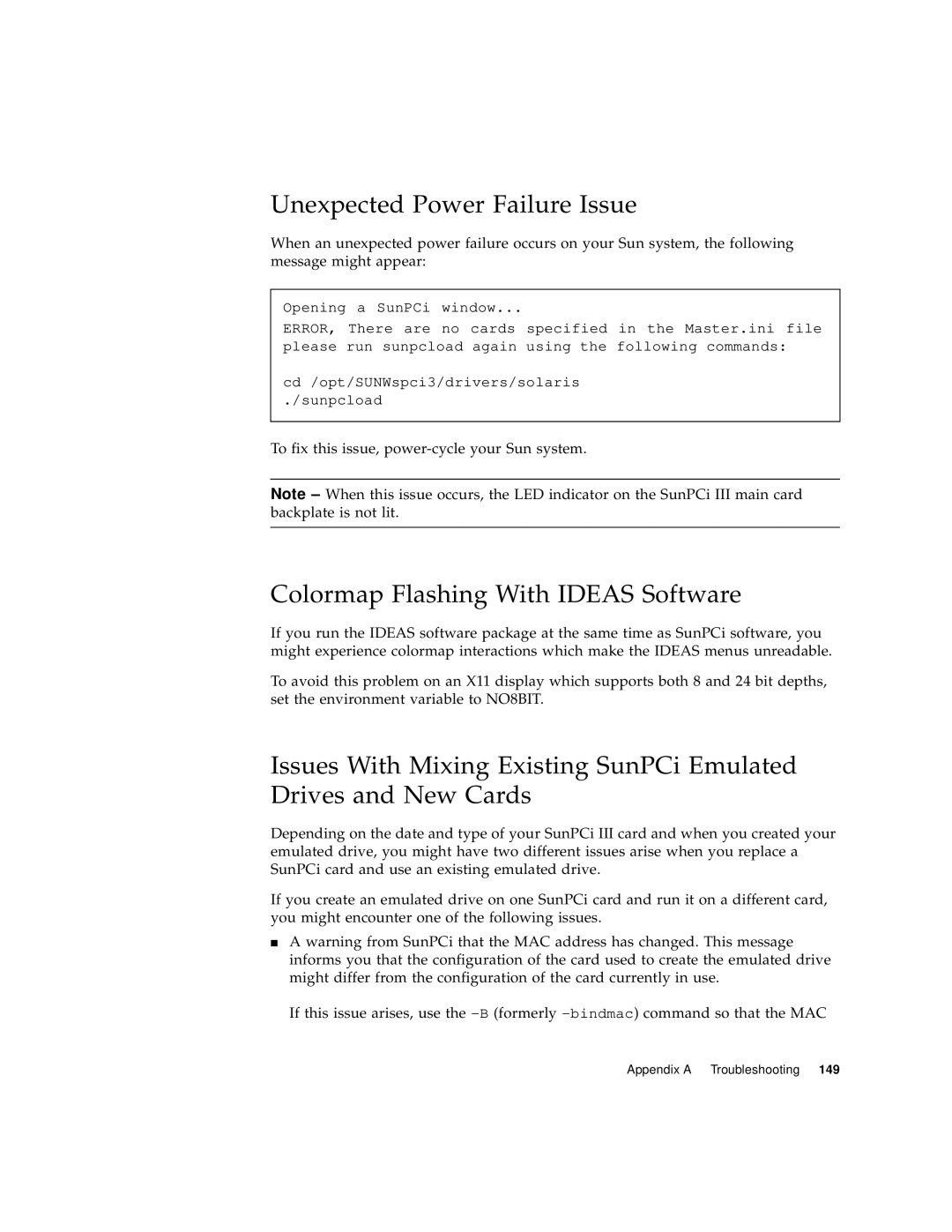 Sun Microsystems 817-3630-11 manual Unexpected Power Failure Issue, Colormap Flashing With Ideas Software 