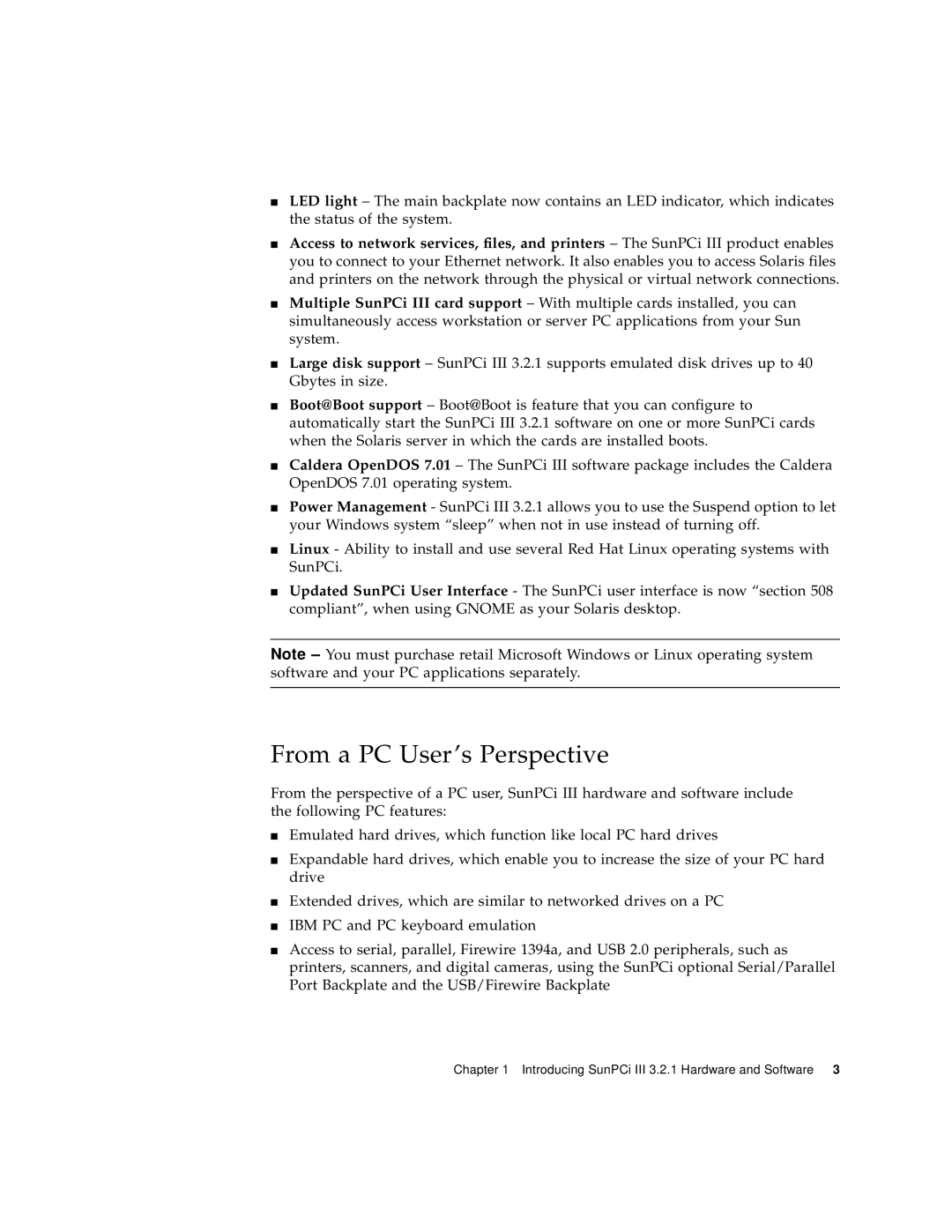 Sun Microsystems 817-3630-11 manual From a PC User’s Perspective 