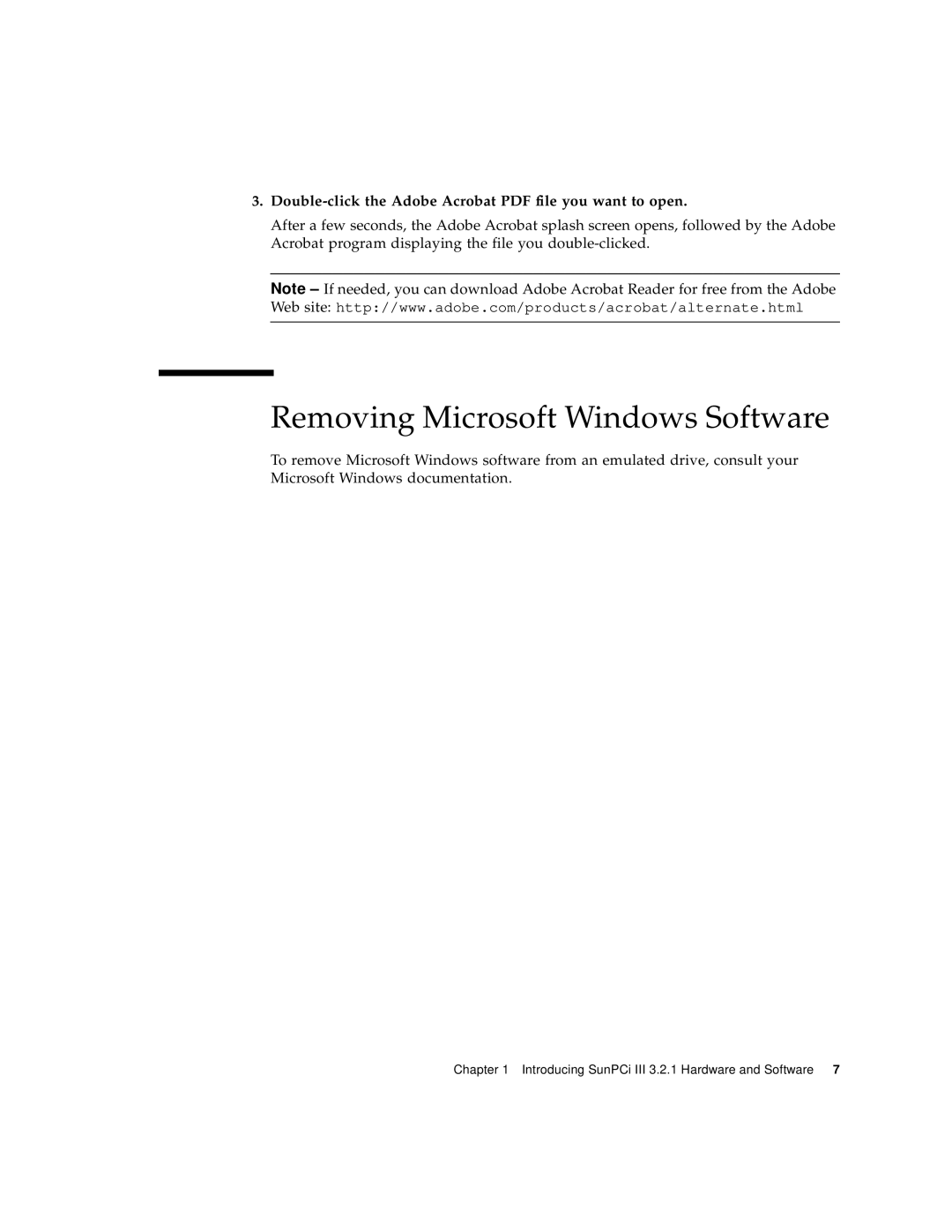 Sun Microsystems 817-3630-11 manual Removing Microsoft Windows Software 