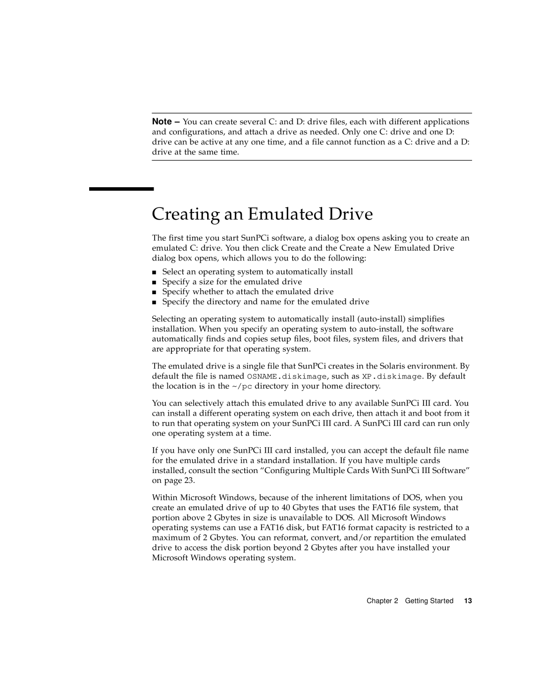 Sun Microsystems 817-3630-11 manual Creating an Emulated Drive 