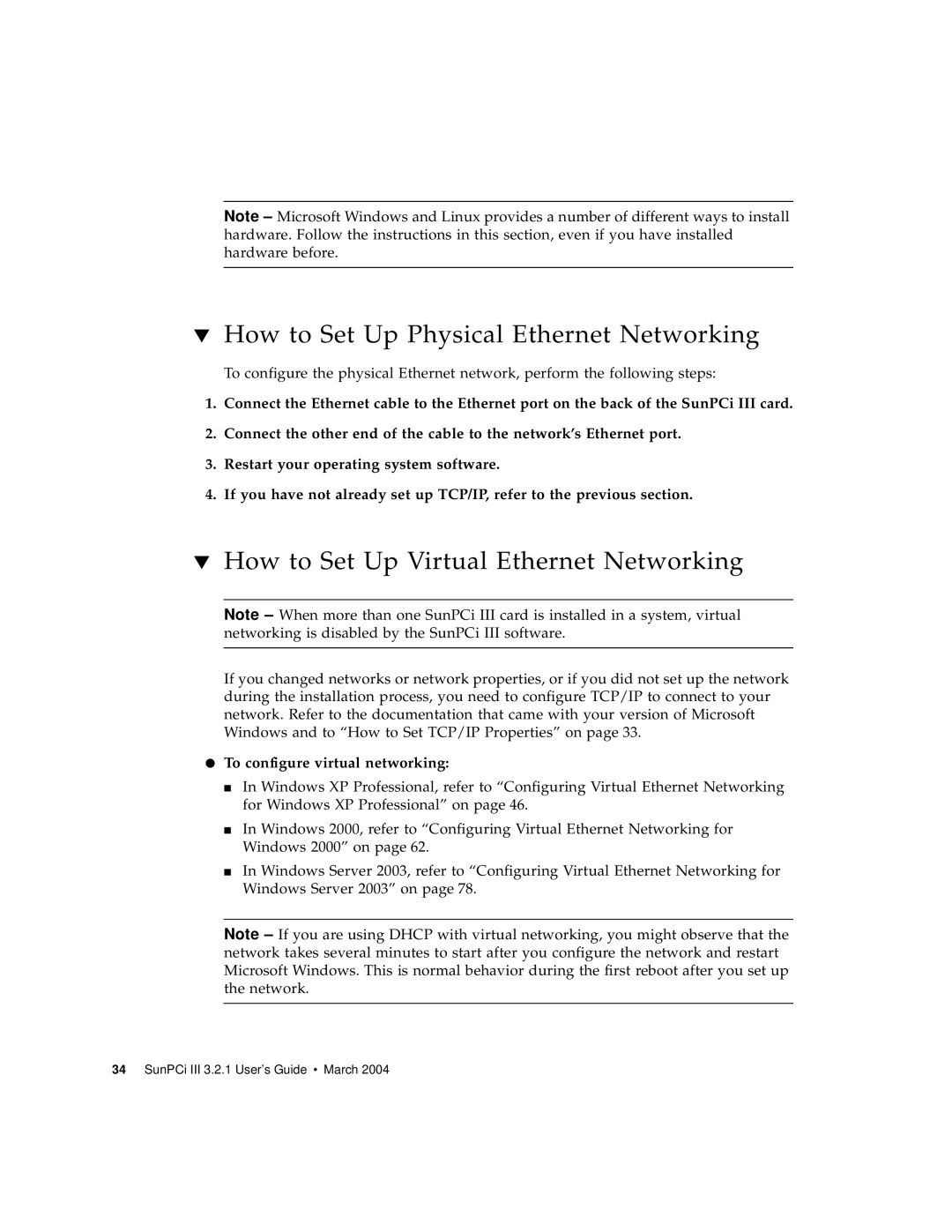 Sun Microsystems 817-3630-11 manual How to Set Up Physical Ethernet Networking, How to Set Up Virtual Ethernet Networking 