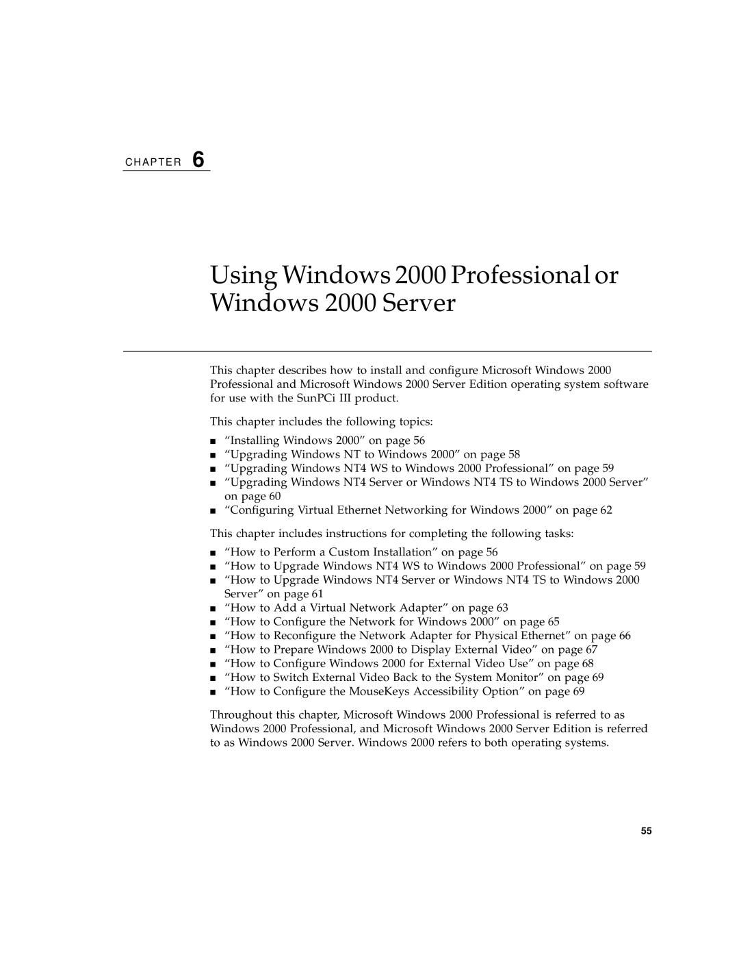 Sun Microsystems 817-3630-11 manual Using Windows 2000 Professional or Windows 2000 Server 