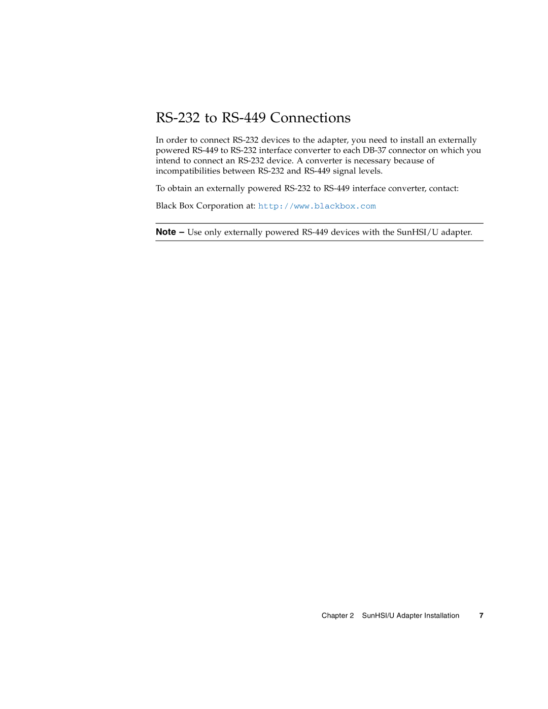 Sun Microsystems 819-1207-11 manual RS-232 to RS-449 Connections 