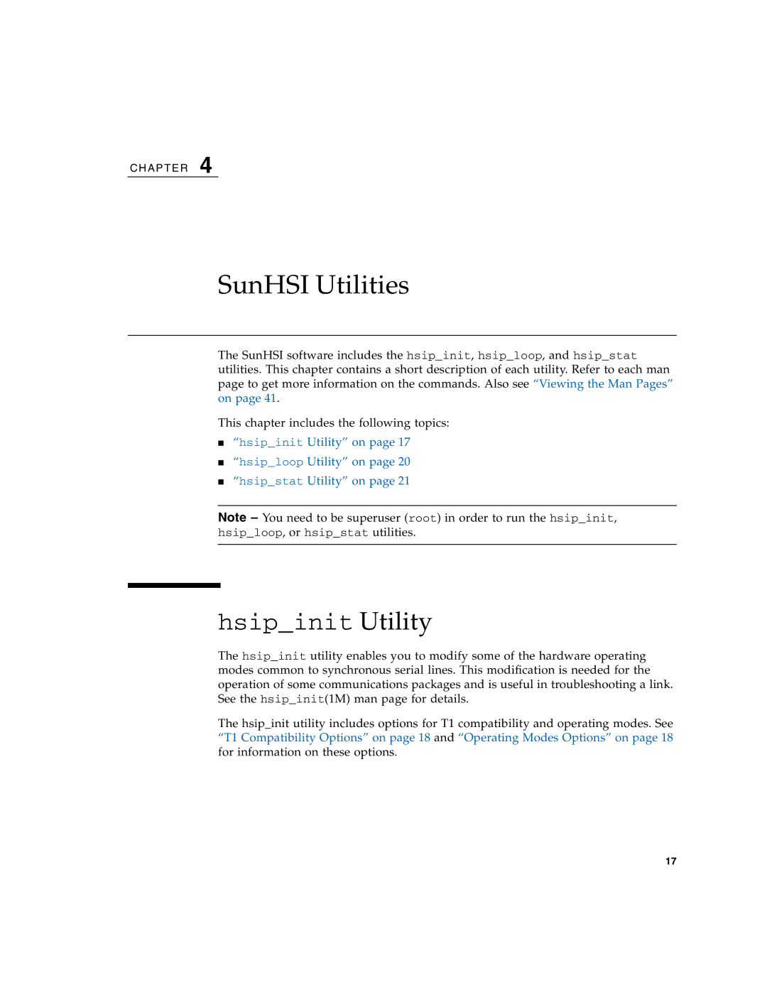 Sun Microsystems 819-1207-11 manual SunHSI Utilities, Hsipinit Utility 