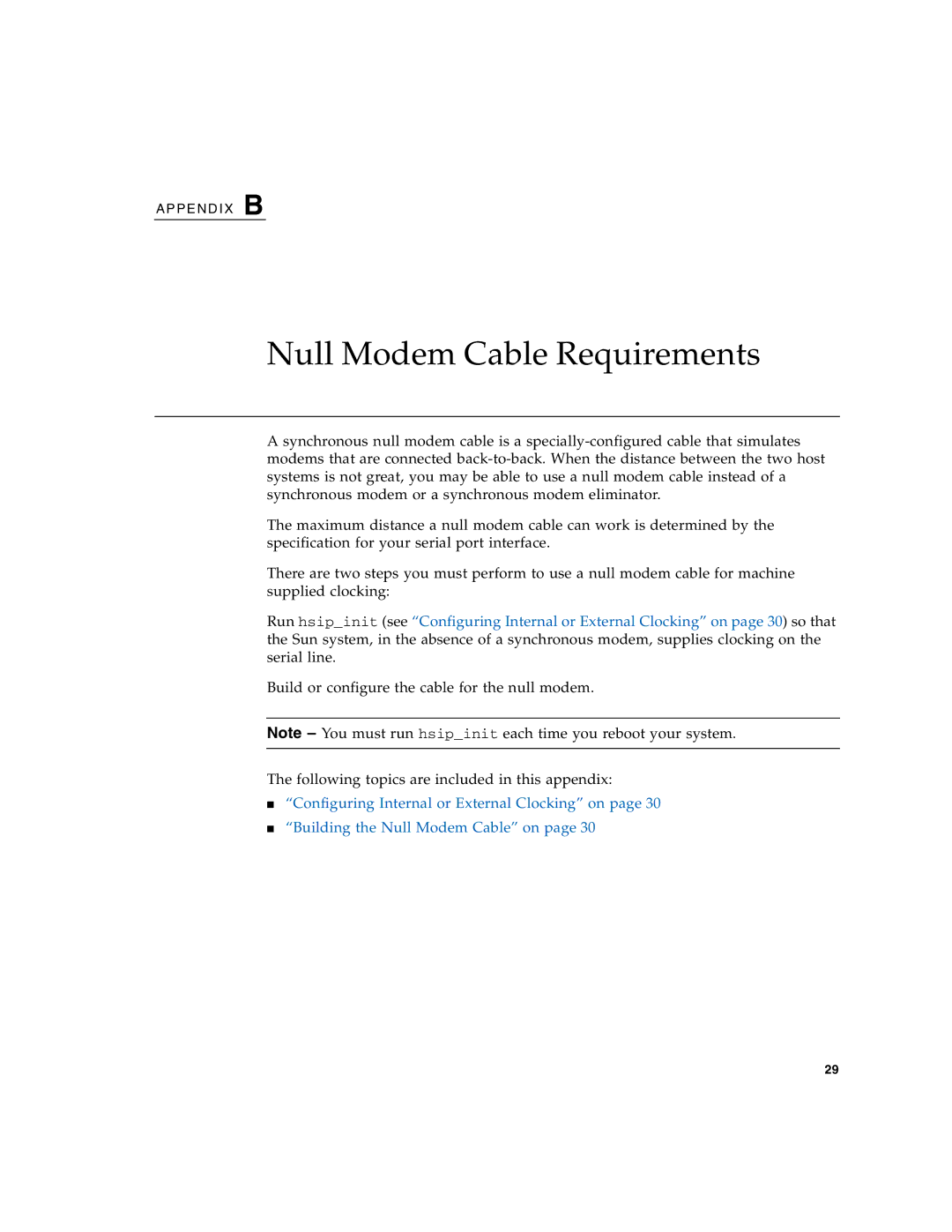 Sun Microsystems 819-1207-11 manual Null Modem Cable Requirements 