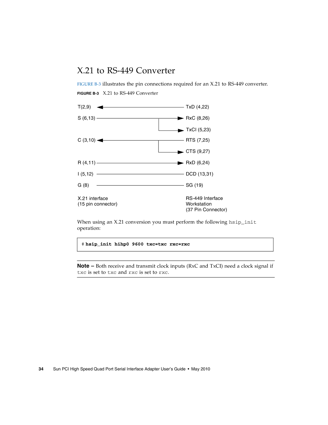 Sun Microsystems 819-1207-11 manual To RS-449 Converter, Figure B-3X.21 to RS-449 Converter 